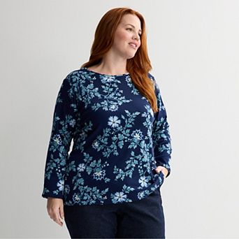 Plus Size Croft & Barrow® Essential Crewneck Long Sleeve Tee