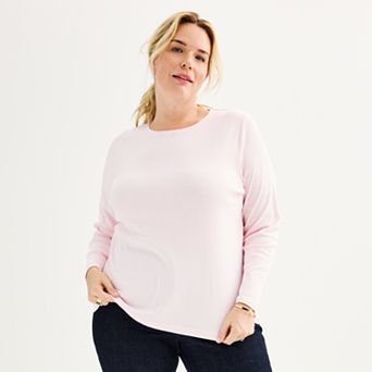Plus Size Croft & Barrow® Essential Crewneck Long Sleeve Tee
