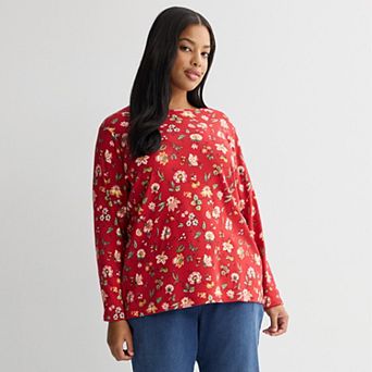 Plus Size Croft & Barrow® Essential Crewneck Long Sleeve Tee