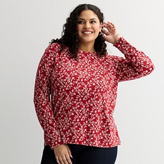 Plus Size Croft & Barrow® Essential Crewneck Long Sleeve Tee