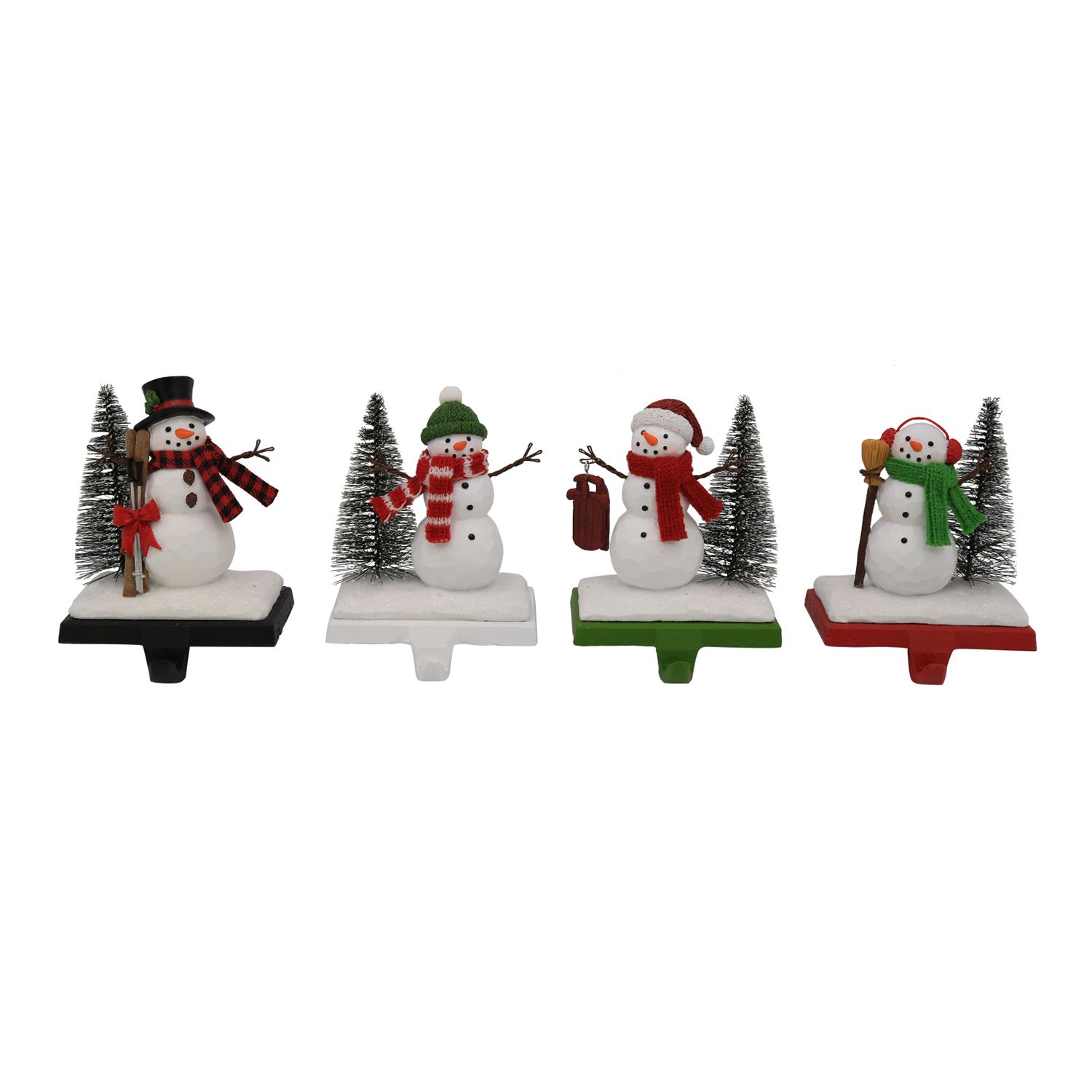 Details about   Eddie Bauer Brushed Chrome Snowman Christmas Stocking Holder Hanger 