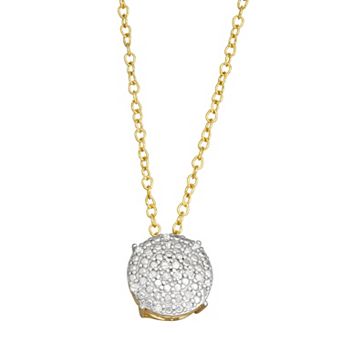 Classic Treasures 14k Gold Over Silver 1/10 ct T.W. Diamond Disc Necklace