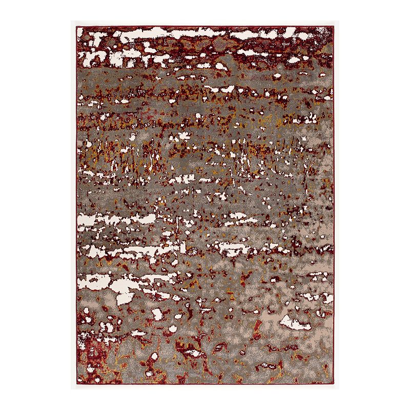 Art Carpet Nubucca Abstract Rug, Red, 8X10 Ft