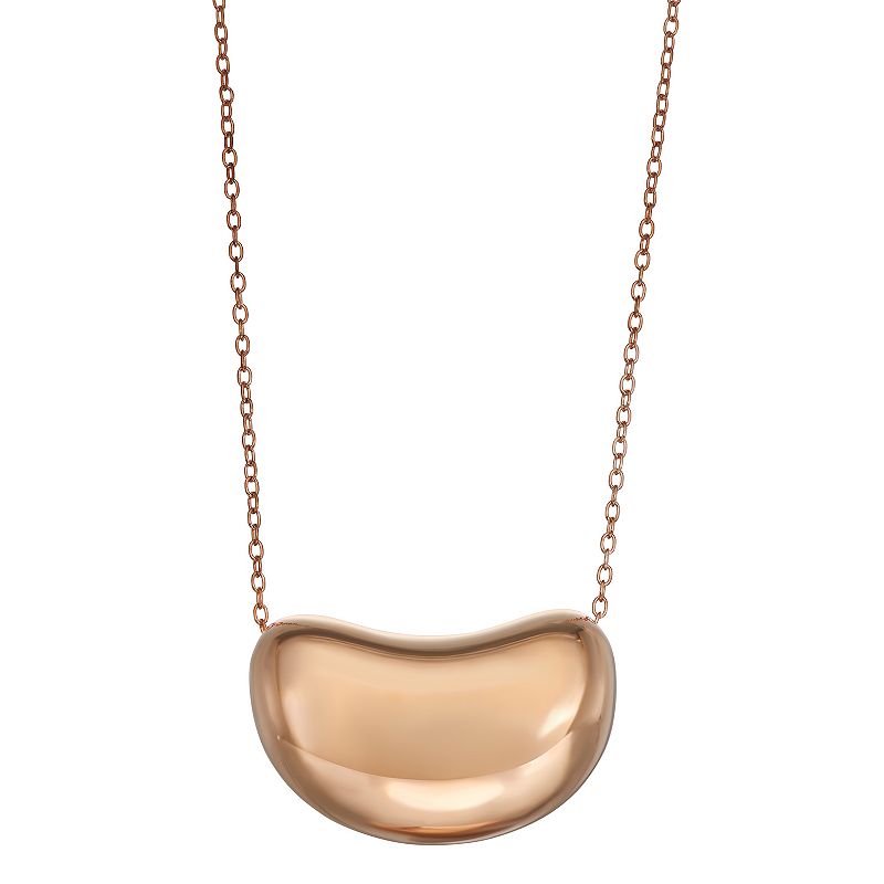 14k Rose Gold Over Silver Bean Necklace, Womens, Size: 18, Pink
