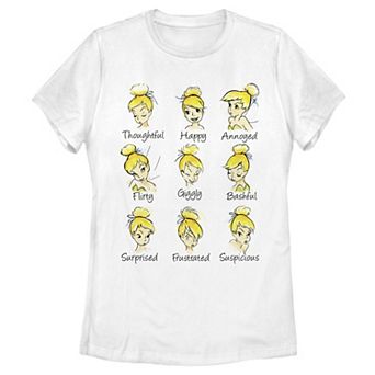 Disney's Peter Pan Tinkerbell Emotions Sketch Juniors' Tee