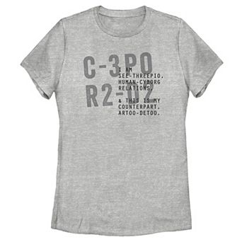 Juniors' Star Wars R2-D2 & C-3PO Text Tee
