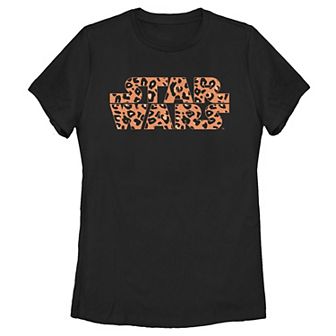 Juniors' Star Wars Basic Logo Cheetah Print Fill Tee