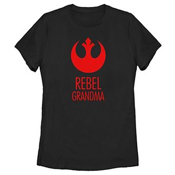 Juniors' Star Wars Rebel Grandma Rebel Logo Tee