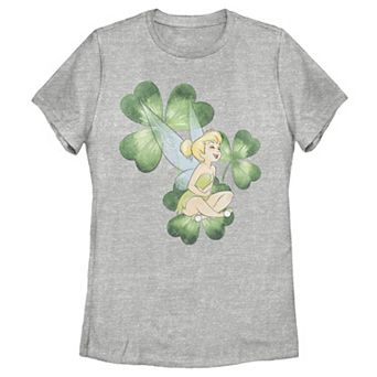 Disney's Peter Pan Tinkerbell Clover St. Patrick's Portrait Juniors' Tee
