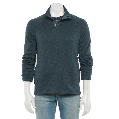 Men s Sonoma Goods For Life Supersoft Regular Fit Sweater Fleece Snap Mockneck Pullover