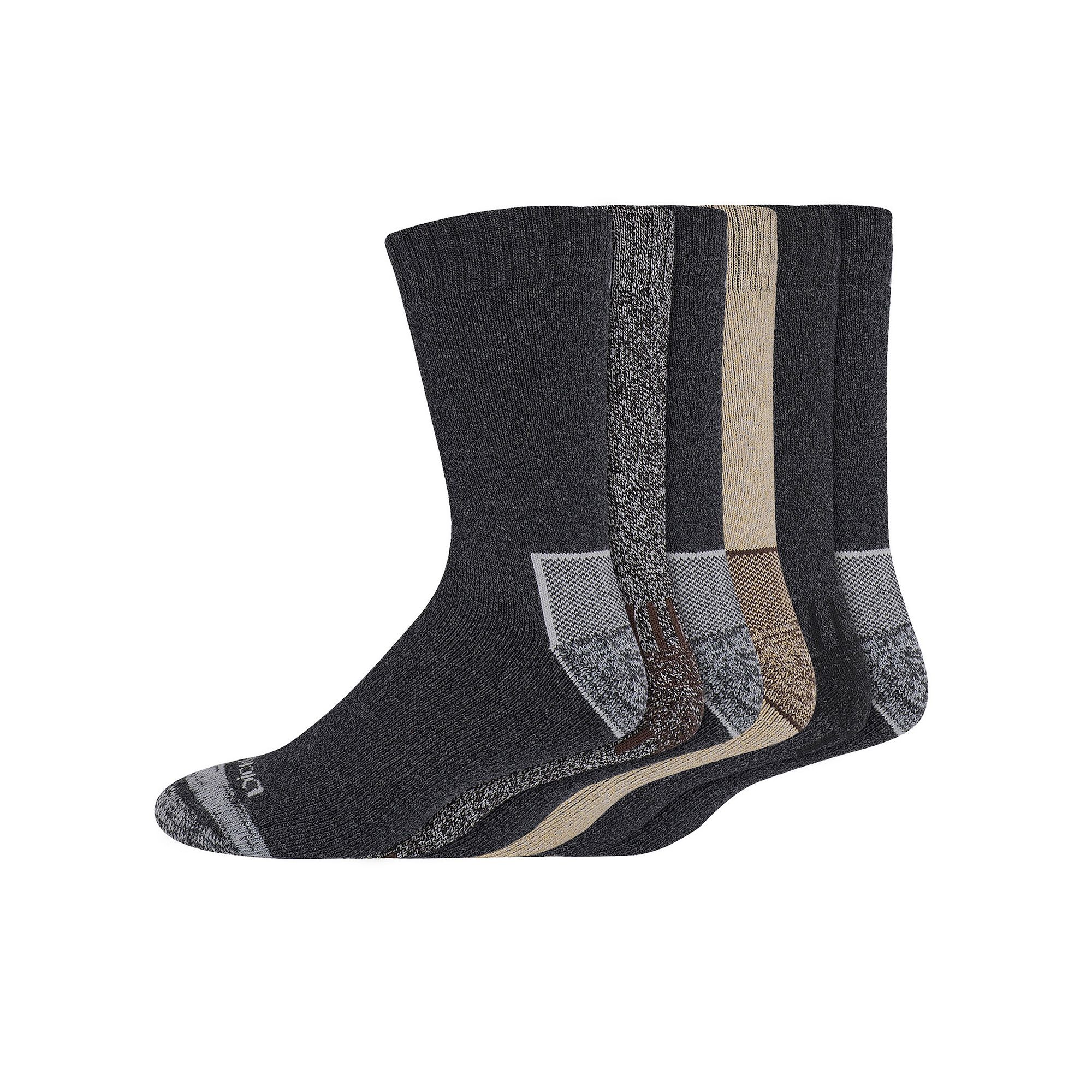 Mens Dickies 6-pack Outdoor Moisture-Control Crew Socks, Size: 6-12, Grey 