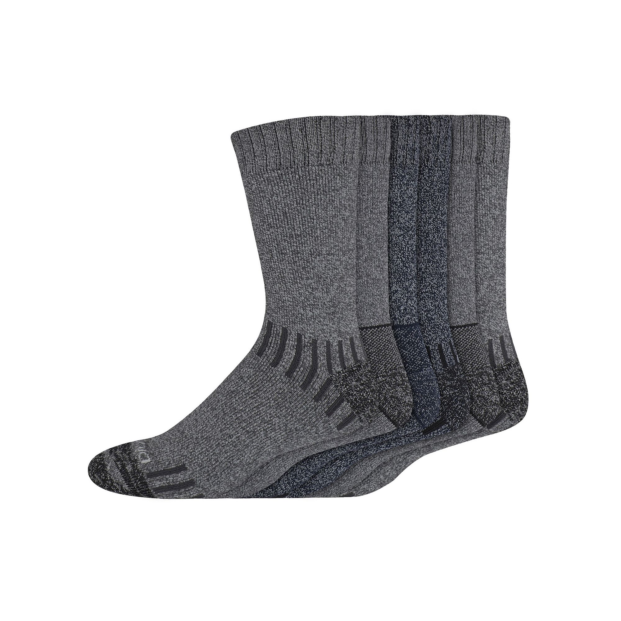 Mens Dickies 6-pack Outdoor Moisture-Control Crew Socks, Size: 6-12, Greyn