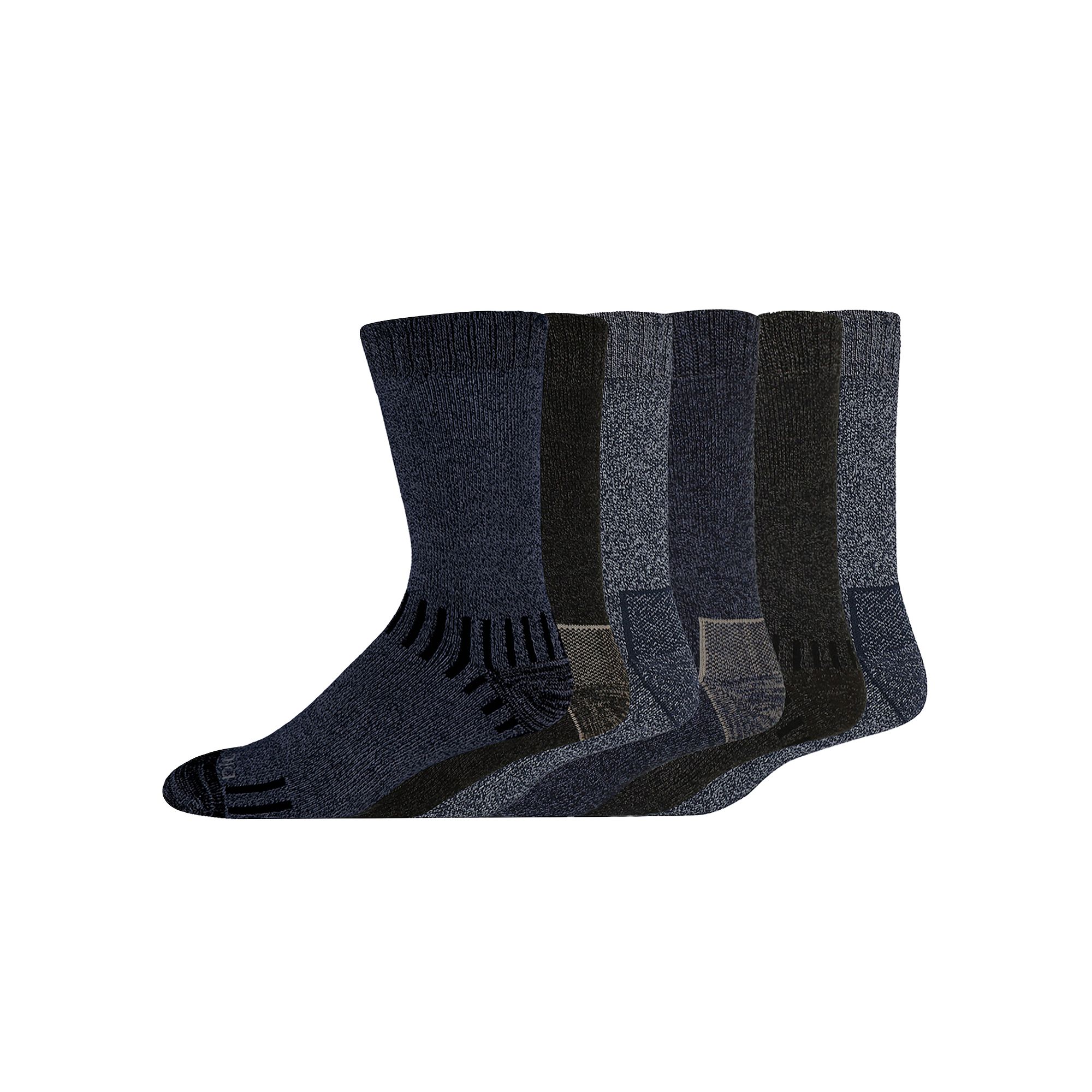 Mens Dickies 6-pack Outdoor Moisture-Control Crew Socks, Size: 6-12, Navy 