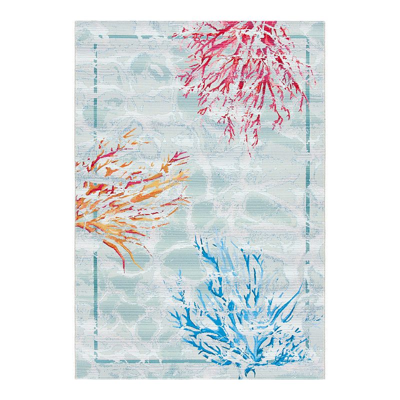 Safavieh Barbados Aria Indoor Outdoor Rug, Green, 5X7.5 Ft