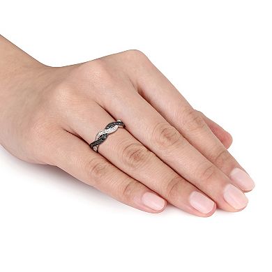 Stella Grace Sterling Silver 1/10 Carat T.W. Black & White Diamond Infinity Ring