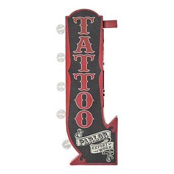 American Art Décor Tattoo Parlor LED Marquee Arrow Wall Decor