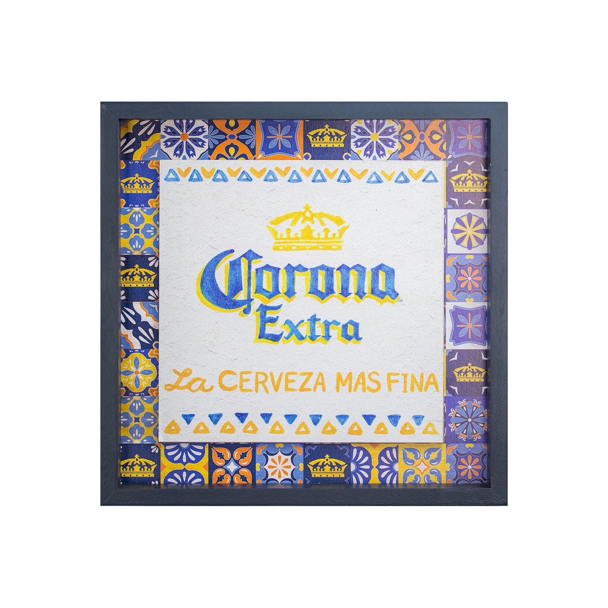 American Art Décor Corona Extra Beer Framed Wall Decor, Blue