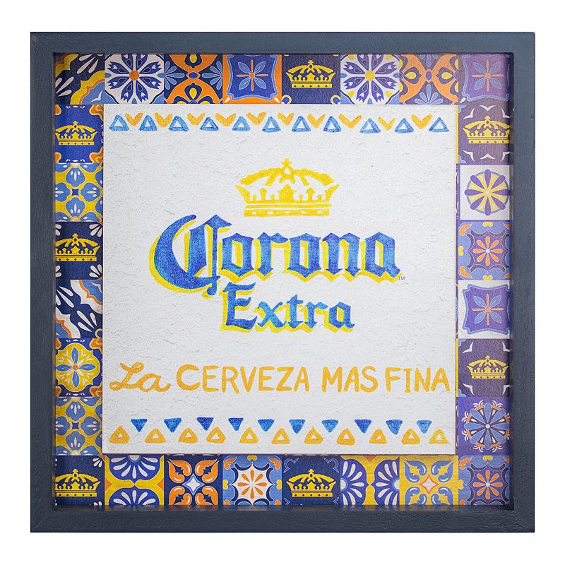 Corona Extra Beer Framed Wall Decor, Blue