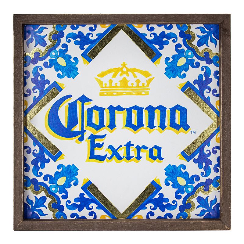 Corona Extra Beer Gold Foil Wall Art, Blue