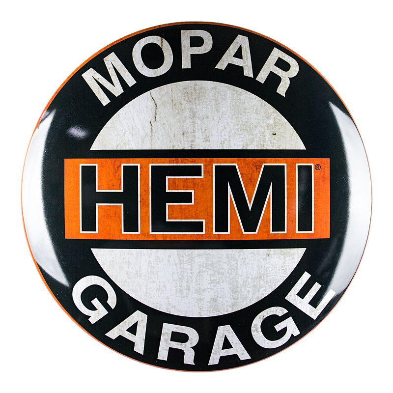 Mopar Hemi Garage Dome Wall Decor, Black, 15.5X15.5