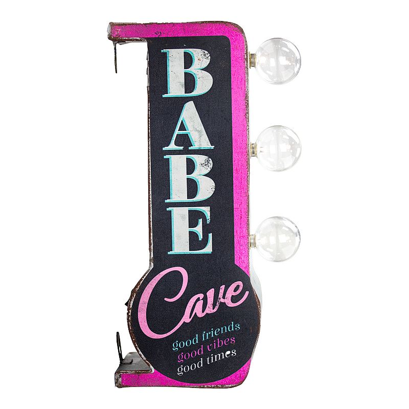 Babe Cave Mini LED Marquee Wall Decor, Pink