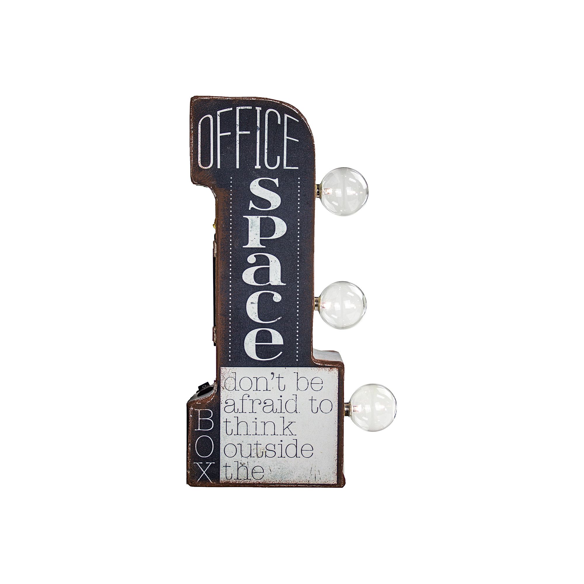 American Art Décor Office Space Mini LED Marquee Wall Decor, Black