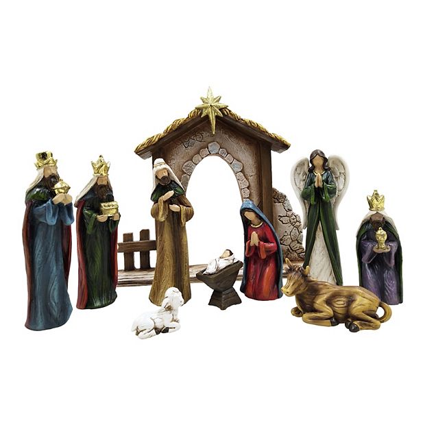 St. Nicholas square 10 piece Nativity shops scene