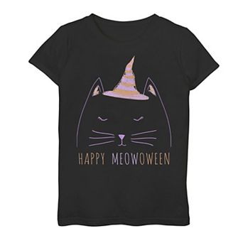 Girls 7-16 Fifth Sun Happy Meowoween Witch Kitty Graphic Tee