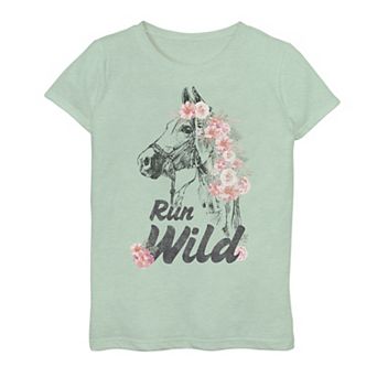 Girls 7-16 Fifth Sun Run Wild Horse Flowers Graphic Tee