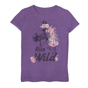 Girls 7-16 Fifth Sun Run Wild Horse Flowers Graphic Tee