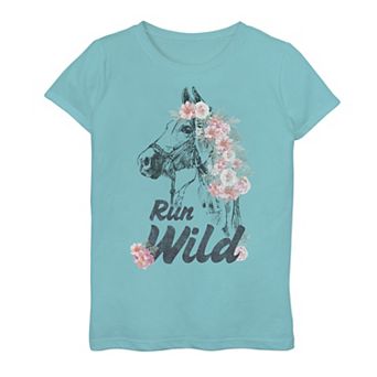 Girls 7-16 Fifth Sun Run Wild Horse Flowers Graphic Tee