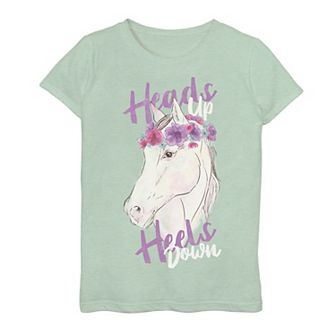 Girls 7-16 Fifth Sun Heads UP Heels Down Horse Graphic Tee