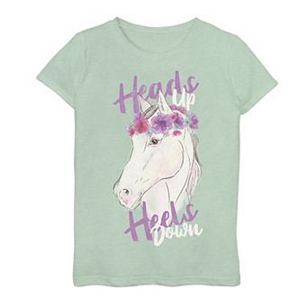 Girls 7-16 Fifth Sun Heads UP Heels Down Horse Graphic Tee