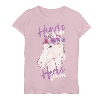 Girls 7-16 Fifth Sun Heads UP Heels Down Horse Graphic Tee