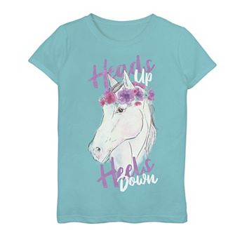 Girls 7-16 Fifth Sun Heads UP Heels Down Horse Graphic Tee