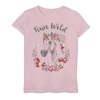 Girls 7-16 Fifth Sun Run Wild Floral Horse Graphic Tee