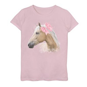 Girls 7-16 Kawaii Horse With Bow Graphic Tee