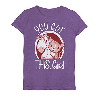 Girls 7-16 You Got This Girl Cat And Unicorn Graphic Tee
