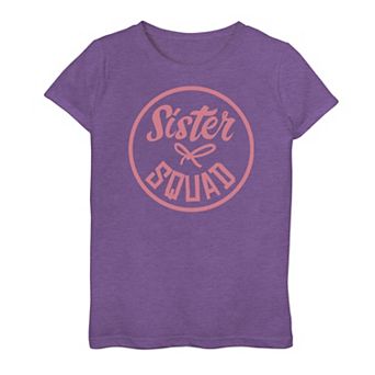 Girls 7-16 Sister Squad Circle Icon Graphic Tee