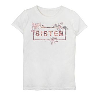 Girls 7-16 Rose Shine Sister Title Box Graphic Tee