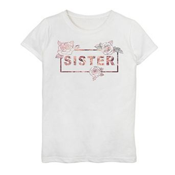 Girls 7-16 Rose Shine Sister Title Box Graphic Tee