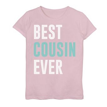 Girls 7-16 Best Cousin Ever Teal And Bold Title Graphic Tee