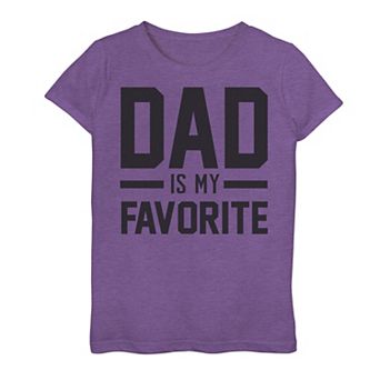 Girls 7-16 Dad Is My Favorite Bold And Black Graphic Tee