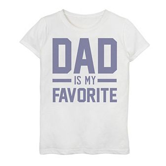 Girls 7-16 Dad Is My Favorite Bold And Black Graphic Tee