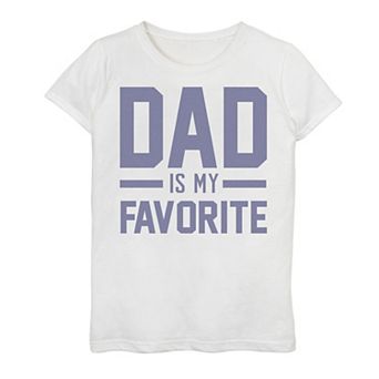 Girls 7-16 Dad Is My Favorite Bold And Black Graphic Tee