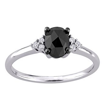 Stella Grace 14k White Gold 1 Carat T.W. Black & White Diamond Engagement Ring