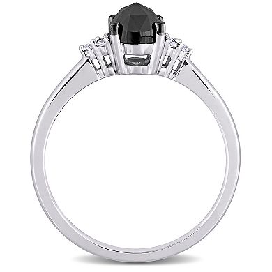 Stella Grace 14k White Gold 1 Carat T.W. Black & White Diamond Engagement Ring