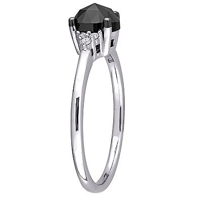 Stella Grace 14k White Gold 1 Carat T.W. Black & White Diamond Engagement Ring