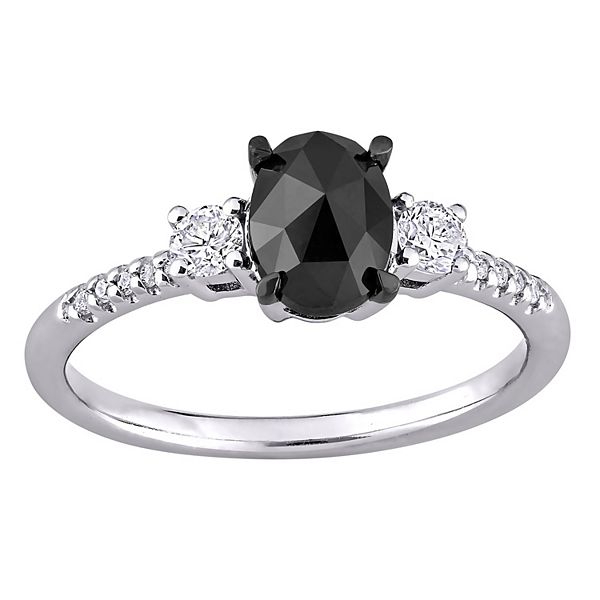 Stella Grace 14k White Gold 1 1/5 Carat T.W. Black & White Diamond ...