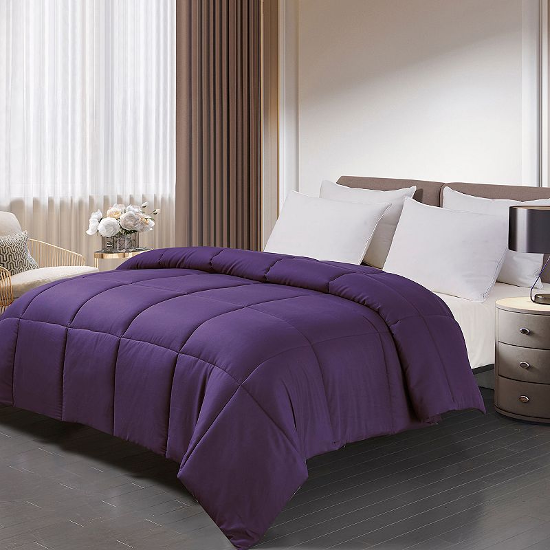 Royal Majesty Microfiber Solid Comforter, Purple, King